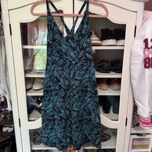 PATAGONIA Womens Nature Forest Amber Dawn Jersey Dress Cross Back